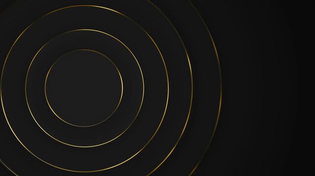 Elegant Black and Gold Minimalist Circular Layered Background