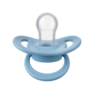 Blue baby pacifier isolated on transparent background