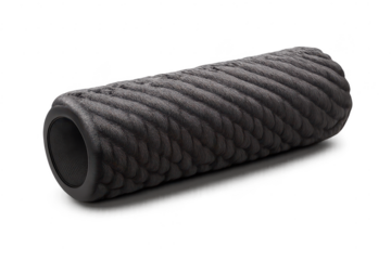 Textured foam roller on a transparent background image for marketing.