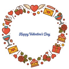 A charming valentine s day wreath featuring hearts roses sweets and romantic symbols