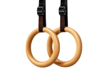 Gymnastic rings hanging, fitness tool on a transparent background shot