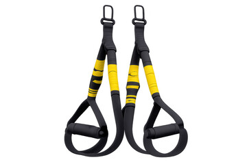 TRX suspension trainer straps with transparent background isolation.