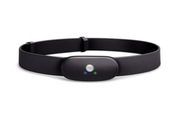 Fitness tracker heart rate monitor, on transparent background studio shot.