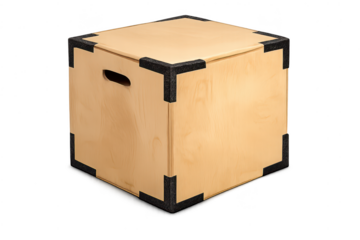 Wooden Plyo Box with a transparent background for online resources