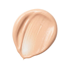 Nude beige liquid foundation swatch on transparent background