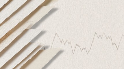 Wooden Strips and Graph Line on White Background