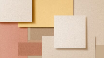 Paper Shapes Arranged on a Surface in Different Colors