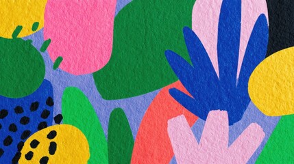 Colorful Abstract Design Featuring Various Shapes and Colors