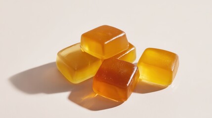 Candy Pieces Stacked on a Light Background