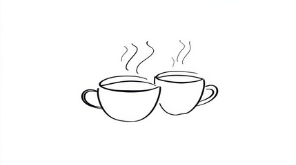 Two Cups of Hot Drink Sit on a Table