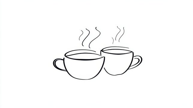 Two Cups of Hot Drink Sit on a Table