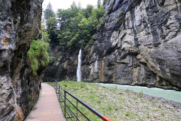 Waterfall in the Aare Gorge near Meiringen in the Swiss Alps, Switzerland
