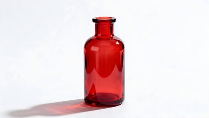 RedGlassBottleOnWhiteBackground