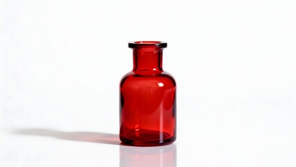 RedGlassBottleOnWhiteBackground