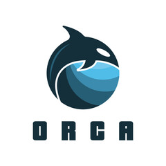 orca logo vector icon illustration design