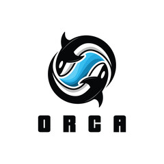 orca logo vector icon illustration design