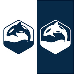 orca logo vector icon illustration design