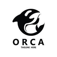 orca logo vector icon illustration design