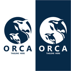 orca logo vector icon illustration design
