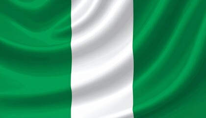 Obraz premium Nigerian Flag with Green and White Stripes – Symbol of Peace, Agriculture, and National Identity