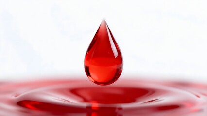 Red Drop Creating Ripples