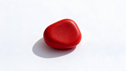 Red Pebble on White Background