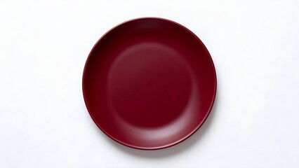 Red Plate on White Background