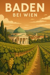 Retro Poster Art Baden Bei