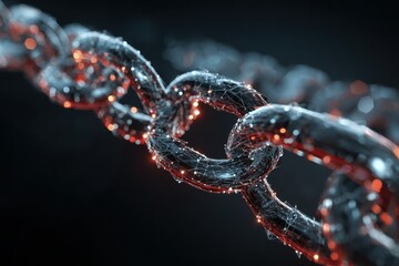 Exploring the fundamentals of blockchain technology through a visual representation of interconnected chains in a digital environment