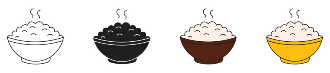 Bowl rice icon set,  vector illustration .