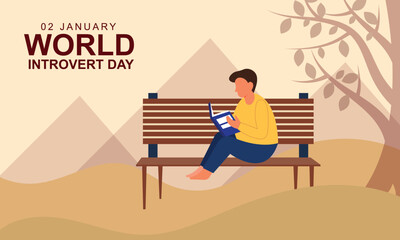 World introvert day concept banner design