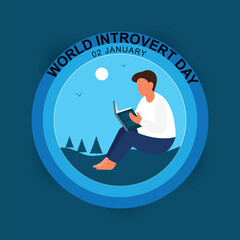 World Introvert Day poster design template