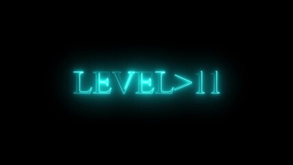 level 11 neon bright text font colorful 4k video animation. Neon level up sign and upper Level . next Level text screen display animation. black background violet color text.. 4k .MOTION VIDIEO..... - Powered by Adobe