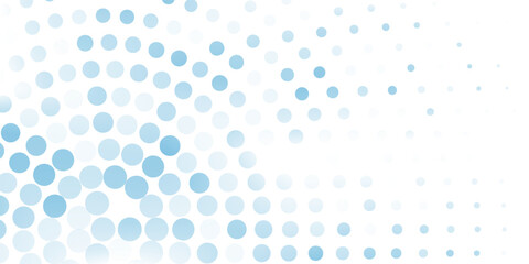 Vector abstract blue background frame of geometric shapes. Circular ornament. Pattern of dots, particles,  honeycombs old art