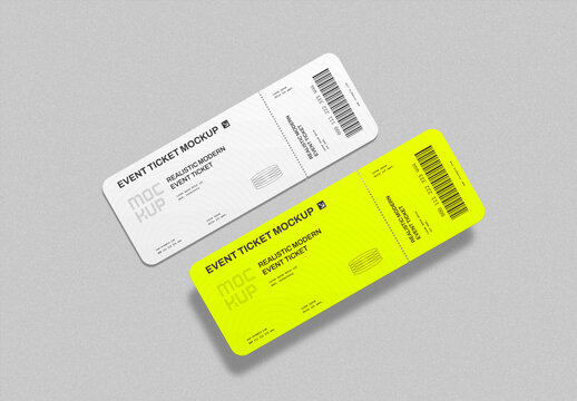 Minimal Event Ticket Mockup PSD