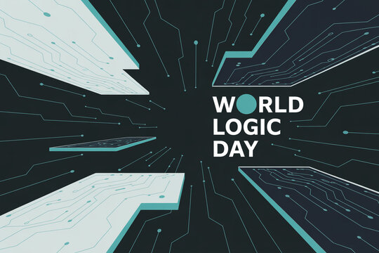 Celebrate World Logic Day with futuristic circuit board design - Powered by Adobe