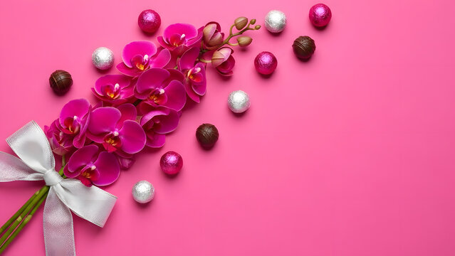 flowers, pink, decorative, border, beckground 