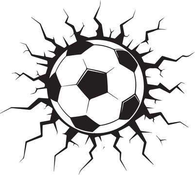 soccer ball breaking through wall
