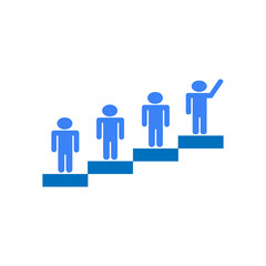 Fototapeta premium Career growth and achievement concept with humans on steps