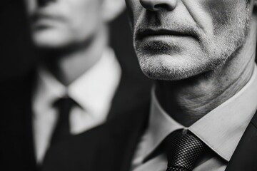 Close-up shot of two unrecognizable business professionals engaged in a serious discussion in a modern office environment during the late afternoon hours