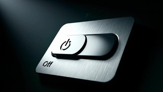 Power Button Toggle Switch On Off Green Background.