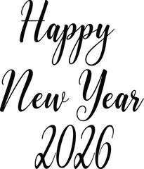 Happy new year 2026 isolated on white background