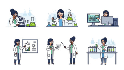 Scientist conducts experiments in a laboratory setting with various equipment and samples
