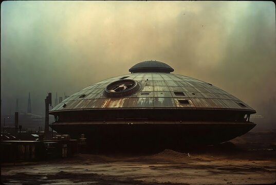 Mysterious weathered dome building on a desolate alien planet or industrial wasteland - Powered by Adobe