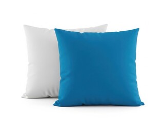 Two decorative pillows isolated on white background