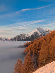 Sunset above the Monte Legnone, Italy landscape