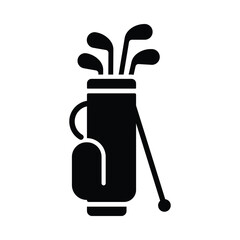 Golf bag with clubs icon
