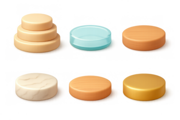 Elegant 3d stand icon set with simple composition for graphic design and display