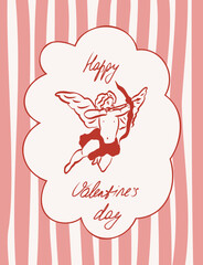 Romantic whimsical greeting card for Valentine's day