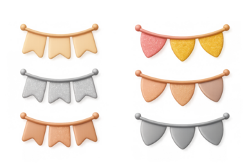 Festive cartoon glitter banners for holiday celebrations and event decorations